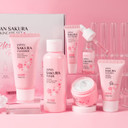 LAIKOU Skincare Set, JAPAN Sakura Skin Care Sets & Kits - Cleanser, Toner, Lotion, Serum, Eye Cream, Face Cream, Travel Gift Sets for Women Teenage Girls Mom Daughter, TSA-friendly Sizes 6pcs