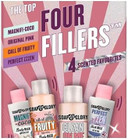 Soap & Glory - The Top Four Fillers Gift Set - Box of 4 x 75ml Shower Gel and Bath Milk - Gorgeous Bath and Body Gift Box - Soap & Glory Miniatures Collection  Toiletry Set  Delectable Scents