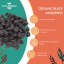 Sussex Wholefoods Organic Black Mulberries 250g - Premium, Delicious, Perfect for Snacking & Baking