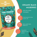 Sussex Wholefoods Organic Black Mulberries 250g - Premium, Delicious, Perfect for Snacking & Baking