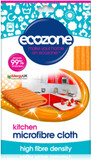 Ecozone Microfibre Kitchen Cleaning Cloth, Removes 99.9% of Bacteria, Cooking Residue & Dust, High Fibre Density Re-Usable Surface Wipe, Vegan Friendly & Machine Washable  Orange (32 x 32cm)