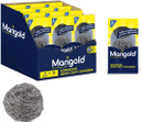 Marigold Scrunchie Stainless Steel Scourer, 12 Packs of 3 Scourers, Grey, 11.6 x 4 x 22.5 cm