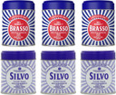 Brasso 3 x Brasso Wadding Duraglit + 3 x Silvo Wadding Duraglit Polish Tins | Multi-Metal Cleaning | For Brass, Copper, Silver, Gold, Chrome, Pewter | Removes Tarnish & Restores Shine