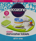 Ecozone | Dishwasher Tablets Classic 72 | 6 x 72 tablets
