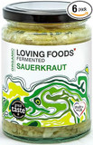Loving Foods Award-Winning *Organic & Made in the UK* Sauerkraut (475g) Raw, Unpasteurised & Bursting with Beneficial Live Bacteria (1 x Jar)