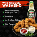 WASABI-O Premium Fusion Mayonnaise Real Wasabi & Ketchup Blend, Ideal for Fish and Chips, Sandwiches, Salads, and Coleslaw | Perfectly Versatile for Sushi, Burgers, Pasta & French Fries - (340G)