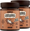 SUNFLY Protein Chocolate Spread - Nut-Free, High-Protein Cocoa Spread from Sunflower Seeds - 70% Less Sugar - Palm Oil & Top 14 Allergen Free, Vegan - Rich in Vitamins & Minerals - 2 x 330g Jars