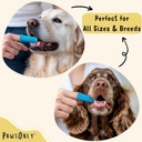 PawsOnly | Dog Finger Toothbrush | Set of 2 with Storage Cases | 360 Degree Soft Bristles | Safe Silicone | Reusable & Flexible | Gentle Teeth Cleaning | Removes Plaque & Tartar (Blue)