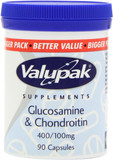 Valupak Glucosamine &Chondroitin 400/100mg 90 Capsules