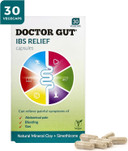 Doctor Gut IBS Relief Capsules, 30 Caps - Stomach Pain Relief, Bloating Relief, Trapped Wind & Gas Relief - Drug-Free, Natural Clay, Expels Harmful Causes of Irritable Bowel Syndrome