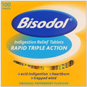 Bisodol Triple Action 100 Indigestion Relief Tablets