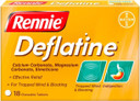 Rennie Deflatine Trapped Wind & Bloatedness Relief Tablets Sugar-Free Mint - 18 Tablets