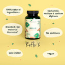 Vegavero Reflu-X Complex | Natural Antacid | Stomach Reflux and Gastritis | with Mucosave®, Olive Leaf Extract, Sodium Alginate, Chamomile | NO Additives | 120 Capsules | Vegan