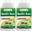 2 Pack - Best Naturals Mastic Gum Capsules 500 mg - 60 Count - (Non-GMO) (Gluten Free) - Promotes Healthy Stomach & Duodenal Health - (Total 120 Capsules)