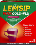 Lemsip Max Cold And Flu Sachets, Blackcurrant, 10 Total, Paracetamol, Cold And Flu, Headache, Blocked Nose Relief, Sore Throat, Reduces Fever, Pain Relief, Full Relief, Cold And Flu, Medication