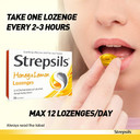 Strepsils Honey and Lemon Lozenges , 16 Total, Soothing Relief, Sore Throat Relief, Immediate Prevention, Effective Antiseptics, Fast Acting Relief, Up To 2 Hours Relief, Sore Throat, Medication