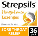 Strepsils Honey and Lemon Lozenges, 16 Total, Soothing Relief, Sore Throat Relief, Immediate Prevention, Effective Antiseptics, Fast Acting Relief, Up to 2 Hours Relief, Sore Throat, Medication