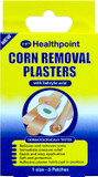 Healthpoint Corn Removal Plasters, Relieves and Removes Corns, Immediate Pressure Relief, Quick and Easy Application, Soft and Protective, Dermatologically Tested, 1 Size, 6 Patches