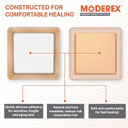 Silicone Lite Foam Dressing (Moderex Border Sensitive Plus) with Border for Light to Moderate exuding Wounds for Sensitive Skin (7.5x7.5cm x 10)