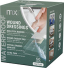 mx HEALTH Waterproof Wound Dressing Film+PAD - 5X7CM (2.5X4CM Wound PAD) - 50 Individually Wrapped DRESSINGS PER Box