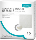 Winner Medical Calcium Alginate Wound Dressing Pads 10 x 10 cm, Sterile (Box of 10) Antimicrobial, Non-Stick Padding, Highly Absorbent & Comfortable| Flexible & Gentle on The Skin, Faster Healing