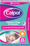 Calpol Vapour Plug Nightlight Lavender Chamomile 3+ Months (Orange Light), Plug and 3 Refills & Vapour XL Refill Pads, 10 Count (Pack of 1)