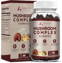 12-in-1 Mushroom Gummies with Lion's Mane, Reishi, Chaga, Maitake, Ginseng, Shiitake for Focus, Immunity & Mood, Vegan Mushroom Complex Supplement with Ashwagandha and Black Pepper- 60 Gummies