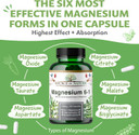 Source of Nature® | 6-in-1 Magnesium Complex | High-Dose  210 mg Elemental per Capsule | 180 Vegan Capsules | Bioactive Magnesium Forms: Aspartate, Malate, Taurate, Bisglycinate, Citrate & Oxide