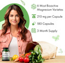 Source of Nature® | 6-in-1 Magnesium Complex | High-Dose  210 mg Elemental per Capsule | 180 Vegan Capsules | Bioactive Magnesium Forms: Aspartate, Malate, Taurate, Bisglycinate, Citrate & Oxide