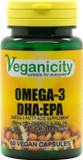 Veganicity Omega-3 DHA:EPA 500mg : Algal Oil Omega-3 Fatty Acid : 60 Vcaps, in a Planet-Friendly 99% Recycled Pot