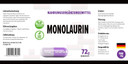 Hepatica Monolaurin 500mg | 120 Vegan Capsules | High Strength Immune & Gut Health Support | 3rd Party Lab Tested | Non-GMO & Gluten-Free
