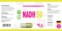 Hepatica NADH 50mg | 60 Vegan Capsules | High Strength Energy, Brain & Cellular Support | 3rd Party Lab Tested | Gluten & GMO Free