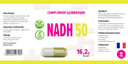 Hepatica NADH 50mg | 60 Vegan Capsules | High Strength Energy, Brain & Cellular Support | 3rd Party Lab Tested | Gluten & GMO Free