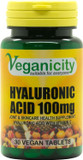 Veganicity Hyaluronic Acid 100mg : Bone & Joint Health Nutrient : 30 Tablets