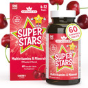 Natures Aid Super Stars Multivitamin & Minerals - Immune Support, Growth & Development - Natural Fruit Flavour Multi-vitamins for Kids Aged 4-12 Years - Vegan Non-GMO Gluten-Free - 60 Chewable Tablets