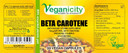 Veganicity Beta Carotene 15mg : Vitamin A Supplement : 30 Capsules