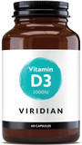 Viridian - Vitamin D3 2000iu - 60 Caps | Contributes to Normal Bones, Teeth, Muscle Function & Immunity | Vegan Form of Vitamin D | High Strength Dosage | Nutritionist Formulated Viridian - Vitamin D3 2000iu - 60 Caps | Contributes to Normal Bones, Teeth, Muscle Function & Immunity | Vegan Form of Vitamin D | High Strength Dosage | Nutritionist Formulated