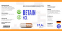 Hepatica Betaine HCL 650mg | 120 Vegan Capsules | High Strength Digestive Support & Stomach Acid Supplement | Aids Protein Digestion & Nutrient Absorption | 3rd Party Lab Tested