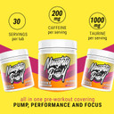 Naughty Boy High Energy Pre Workout Powder with Beta Alanine, Citrulline & Caffeine Supplements for Men & Women Clinically Dosed Energy Drink- 390g/30 Servings (Candy Bubblegum)