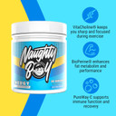 Naughty Boy High Energy Pre Workout Powder with Beta Alanine, Citrulline & Caffeine Supplements for Men & Women Clinically Dosed Energy Drink- 390g/30 Servings (Blue Razz Bon Bons)