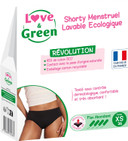 Love & Green LG Ecological Washable Menstrual Shorty Size XS Abundant Flow Black Love & Green LG Ecological Washable Menstrual Shorty Size XS Abundant Flow Black