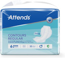 Attends Contours Regular 6 - Large Shaped Incontinence Pads (Pack of 35)