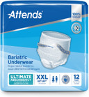 Attends Bariatric Disposable Underwear, 2X-Large, AU50, Ultimate Absorbency, 12 Ct