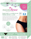 Organic Incontinence Briefs, Washable, up to 100 x Reusable, Black, Masmi Trap (L = 102-110 cm Hip Circumference)