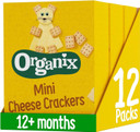 Organix Mini Organic Cheese Crackers, Toddler Snack, 12+ Months, Multipack, 4 x 20 g Packs Per Box (3 Boxes Total)
