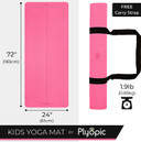 Plyopic Kids Yoga Mat - Lightweight, Non-Slip TPE Fitness Mat - Ideal for Babies, Toddlers, Kids, Boys and Girls (0-12 Years) in Nursery, Preschool, School, PVC Free. 6mm Thick