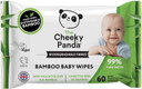 The Cheeky Panda, Bamboo Baby Wipes,White, Unscented,64 counts (Pack of 24)