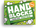 Hand Blocks: Lime & Sandalwood - Cold Processed Natural Soap Bars - Plastic, Palm, SLS, SLES & Paraben Free