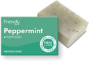 Friendly Soap - Exfoliating Peppermint & Poppyseeds (95g), Plant-Based, Cruelty-Free, Made By Hand, No Preservatives or Sulphates, Sustainable