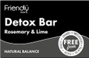 Friendly Soap - Detox Bar with Activated Charcoal, Rosemary & Lime (95g), Absorb Toxins, Cleansing, Plant-Based, Cruelty-Free, Made By Hand, No Preservatives or Sulphates, Sustainable